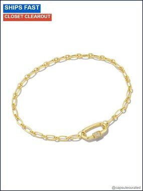 18k Gold Vermeil Chain Bracelet White Sapphire Link